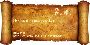 Holman Amaranta névjegykártya